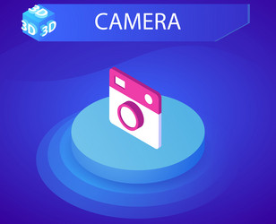 camera isometric design icon web 3d colorful vector image