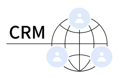 crm concept with global network and user avatars vector image