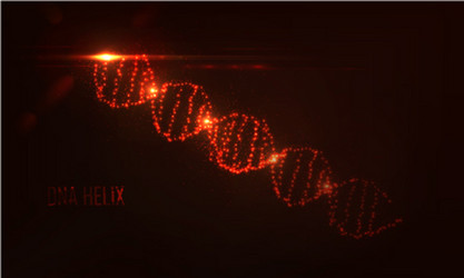 dna shape of glowing circles and particles vector image
