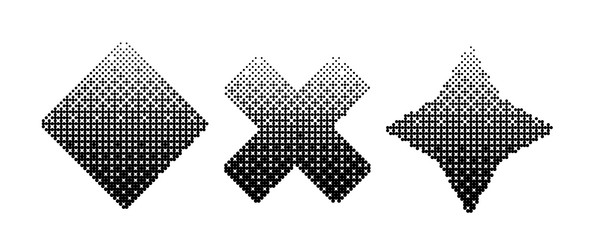 Geometric shapes bitmap set dither gradient forms vector