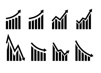 growth icon graph or diagram with arrow vector image