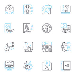 search engine visitors linear icons set queries vector image