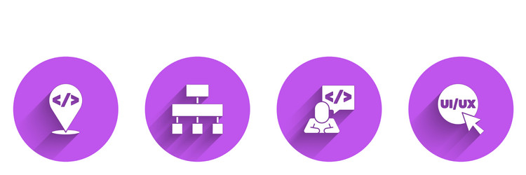 set front end development site map and ui or ux vector image