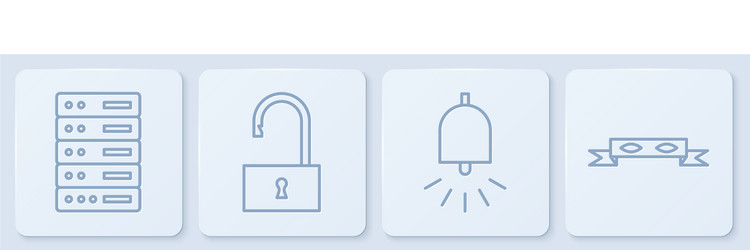 set line server data web hosting ringing alarm vector image