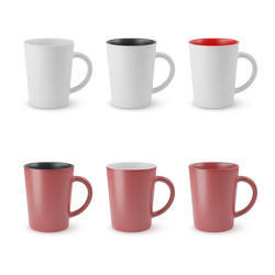 set of empty cups vector image
