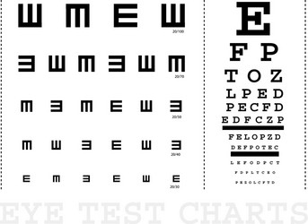 Eye test chart e vision exam Royalty Free Vector Image