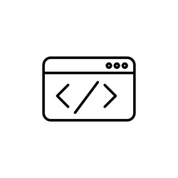 web code line icon isolated on white background vector image