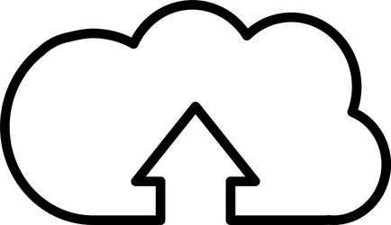 cloud storage with upload arrow icon line style vector image
