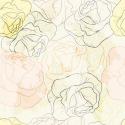 Roses bud outlines seamless pattern with flowers Vector Image