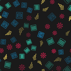 set line server data binary code photo vector image