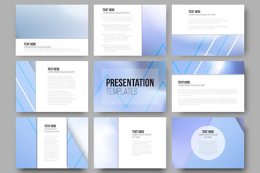 set of 9 templates for presentation slides vector image