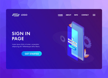 sign in login form concept ui ux material vector