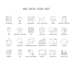 Line icons set big data pack Royalty Free Vector Image