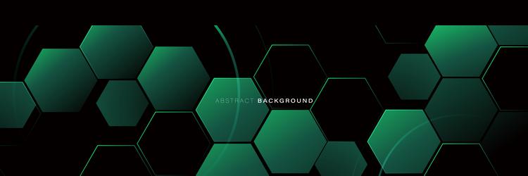 Abstract green hexagon shapes pattern background Vector Image