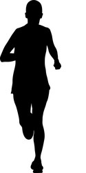 Running Woman Silhouette Marathon Runner Vector Image