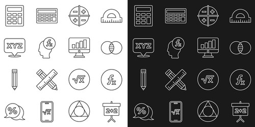 set line chalkboard function mathematical symbol vector image