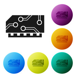 black ram random access memory icon isolated vector image