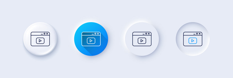 browser window line icon video content sign vector image