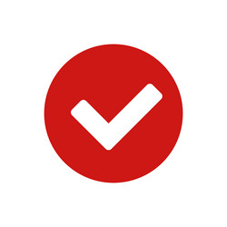 check mark icon in red vector image