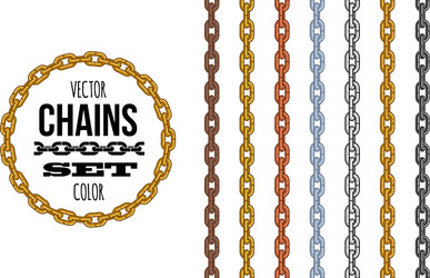 different metallic material and color style chains vector image