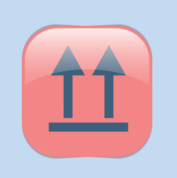 fragile symbol arrow up logistic icon vector image