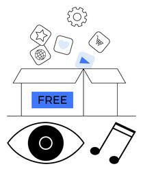 free access to digital content and tools vector image