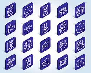 message and communication icons group chat vector image