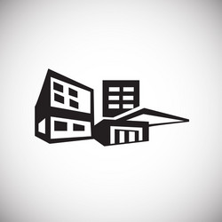 modern architecture building on white background vector image