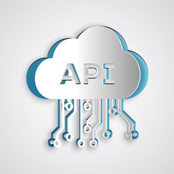 paper cut cloud api interface icon isolated vector image