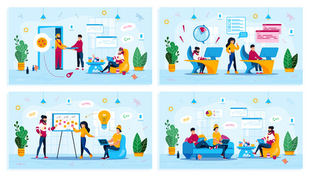 programmers working process concepts set vector image