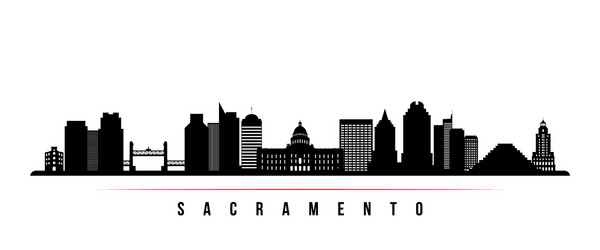Sacramento City Skyline Silhouette Vector Image
