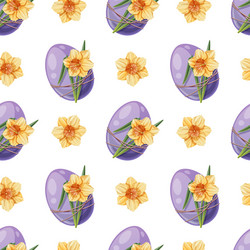seamless pattern with easter egg and yellow vector image