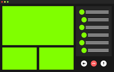 video conference user interface call window vector image