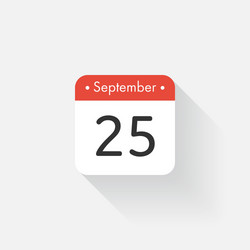 calendar icon with long shadow flat style date vector image
