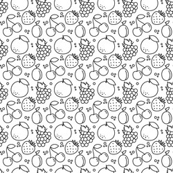 Fruits seamless pattern fruit and berry background