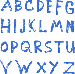 grunge handmade calligraphy watercolor font Vector Image