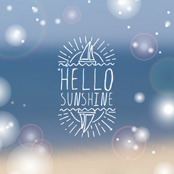 hand-sketched typographic element with sailing vector image