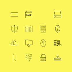 internet technologies linear icon set simple vector image