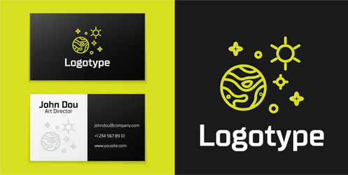 logotype line space and planet icon isolated vector image
