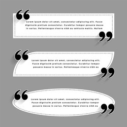 Set of three web dialog quotation mark template vector