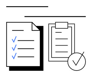 task management with checklist and clipboard vector image