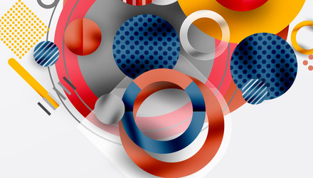 abstract circle design with overlapping vector image