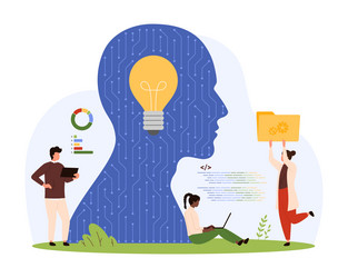 ai machine learning software development tiny vector image