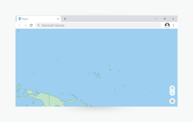 browser window with map of marshall islands vector image