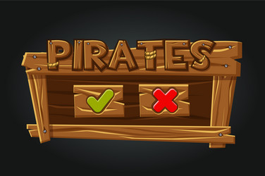 game pirates user interface play window buttons vector image