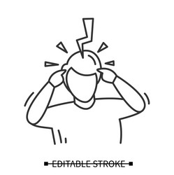 Headache icon man having severe vector