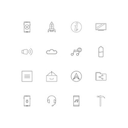 Internet of things simple linear icons set vector