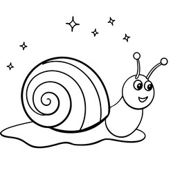 joyful snail with colorful shell and sparkling tra vector image