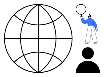 global connection concept with globe user icon vector image