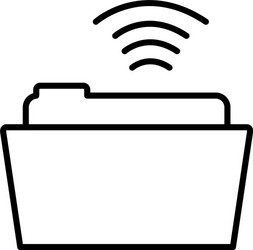 network folder icon line style vector image